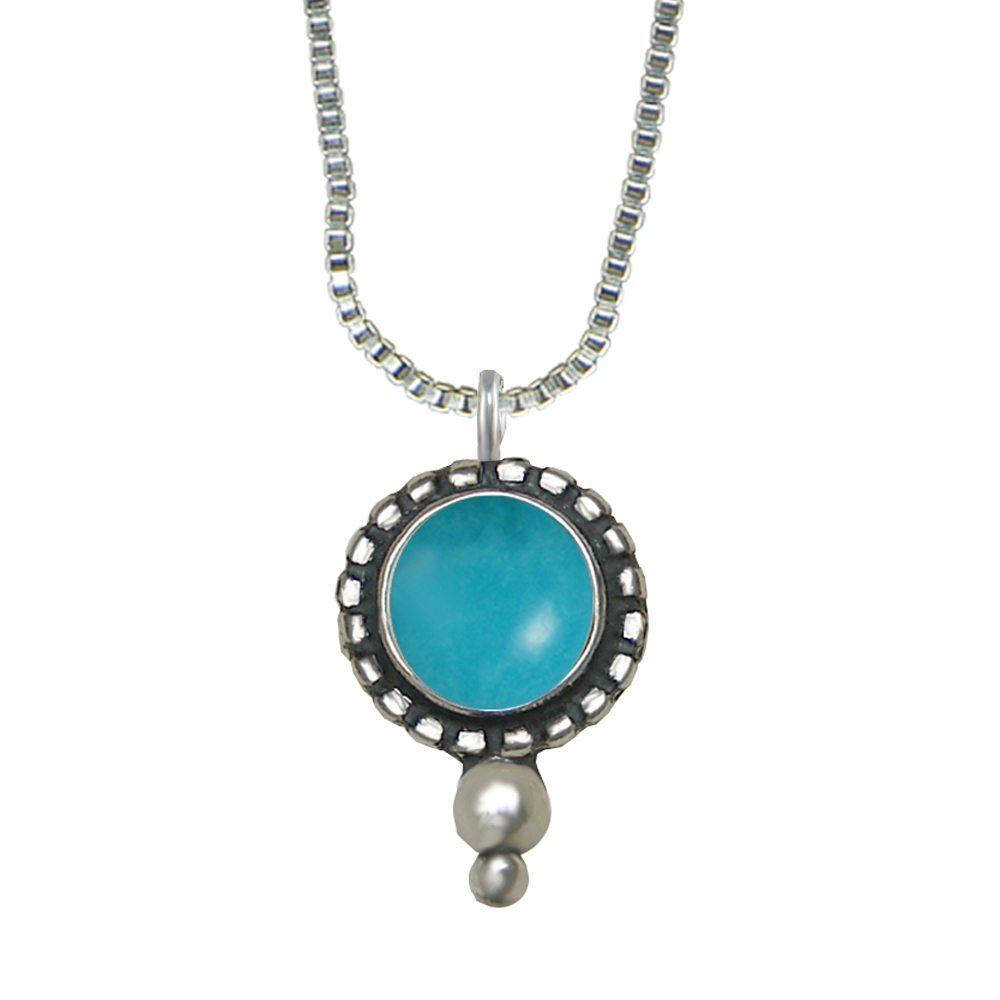 Sterling Silver Little Turquoise Pendant Necklace